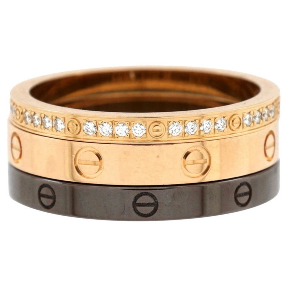 Cartier Love Band 3 Ring Set 18K - Size 47